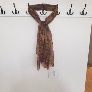 SILK Scarf with Grapes And Leaves